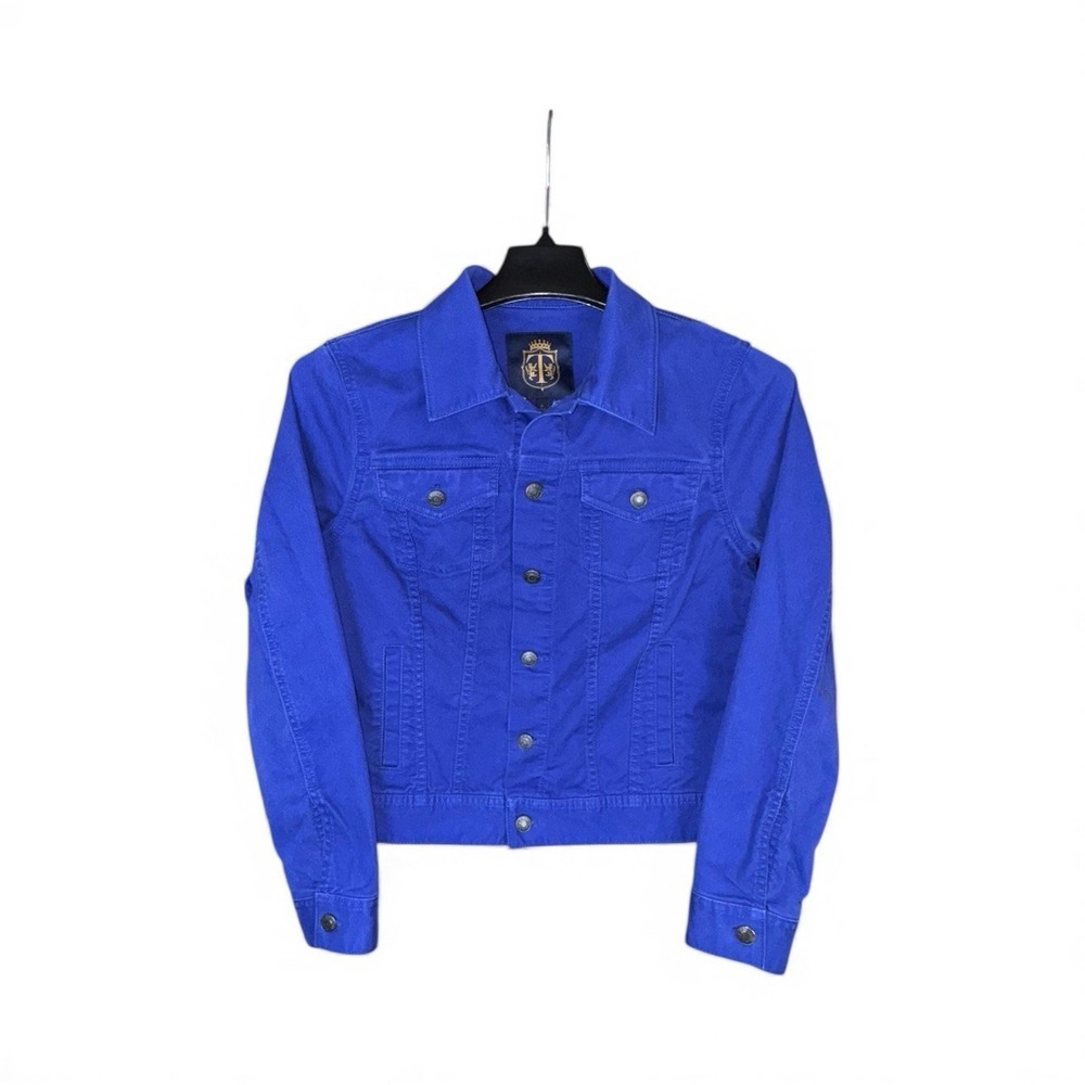 Talbots Button Up Purple Denim Long Sleeves Shirt Womens Small